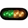 Buyers Products 6 Inch LED Oval Strobe Light with Amber/Green LEDs and Clear Lens SL62AG